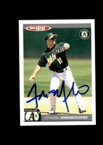 Frank Menechino A's 2004 Topps Total authentic autographed card