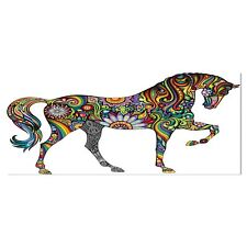 Designart 'Cheerful Horse' Animal Digital Art Metal Wall Art  Small