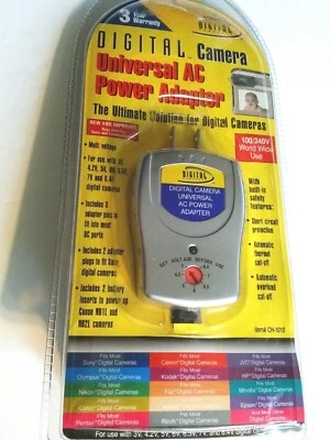 NUEVO Adaptador de Cámara Digital Fuente de Alimentación Universal INSERTOS DE BATERÍA AC Sony Canon Foto 1 de 3