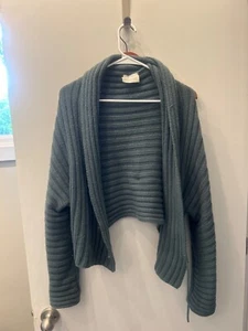 CUTE! Max Mara (for Saks Jandel?) SMALL Wrap Teal Knit Cardigan - Picture 1 of 7