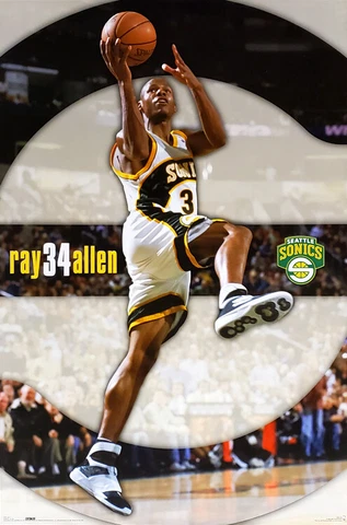 RAY ALLEN Seattle Supersonics Sonics 2006 NBA Vintage Original 22x34 POSTER Cover