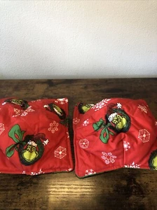 grinch Bowl holders Set Of Two Christmas lights on one side and Grinch - Picture 1 of 8