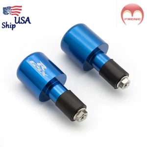 CNC Blue Handle Bar Ends Grip Plug For Suzuki GSXR750/R600 GSXR1000 2001-2014 US - Picture 1 of 2