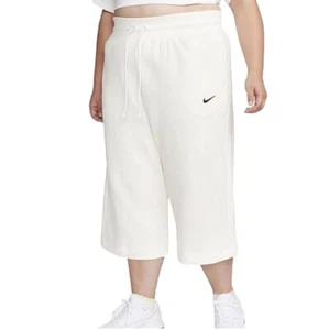 Nike Sportswear Phoenix Fleece Women's High-Waisted Cropped Sweatpants 3X- Beig - Picture 1 of 16