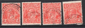 KGV Australia 2d Reds COOLGARDIE WA CDS - Picture 1 of 1