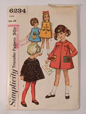 Simplicity Sewing Pattern 6234 Childs Apron And Smock Size 6X - Image 1 of 4