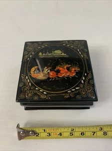 Russian Mstera Lacquer Signed Box Fairy Tale Scene “troyka” - Picture 1 of 6