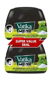 2 X 140ml DABUR VATIKA MENZ NATURAL ANTI DANDRUF WITH COOLING STYLING HAIR CREAM - Picture 1 of 6