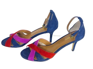 J. Renee High Heel Sandals Women's Size 10 M Color Block Suede Ankle Strap - Picture 1 of 9
