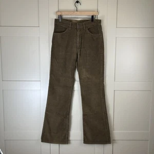 Pantalones de mezclilla acampanados de pana con lengüeta blanca Levis 646 años 70 marrón 32 x 32 raros verdaderos vintage - Imagen 1 de 12