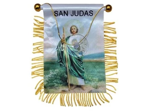 San Judas Mini Banner Flag San Tadeo - Virgen den Guadalupe Mexico Marry - Picture 1 of 3