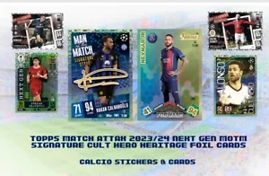 Topps Match Attax 2023/24 Next Gen MOTM Signature Cult Hero Heritage Foil Cards - Picture 1 of 95