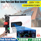 5000W Solar Off Grid LCD Pure Sine Wave Power Inverter 12V-96V TO 240V +Remote