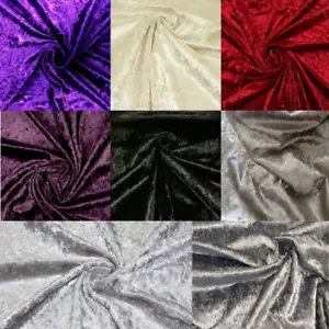 Premium Crush Velvet Fabric Upholstery Craft Curtain Stretch Velour Material. - Picture 1 of 9