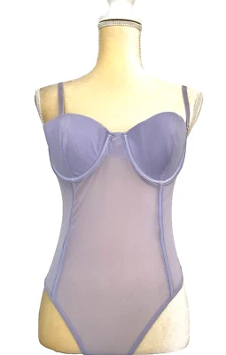 SHADES OF BLONDE NWT Women's Lavender Bustier Corset bodysuit Stretch Wire Bra L - Image 1 of 4