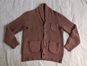 Maglione J Crew adulto marrone medio cardigan bottoni tasche cotone maglia - Foto 1 di 14
