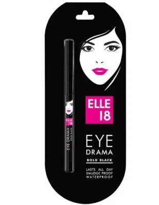 3 X Elle 18 Eye Drama Kajal, Super Black, Smudgeproof & Waterproof, 0.35 g - image 1 of 4