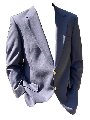 Cappotto sportivo vintage Burberry blu navy blazer oro vintage taglia 42?