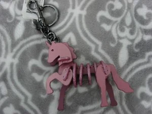 NWT Coach Pink Unicorn Key Chain 23531 Glovetanned Leather  - Picture 1 of 1