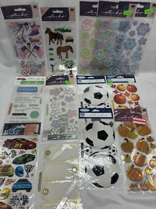 Lot of 13 New Packages of Sticko Stickers Classic Fall Flowers Horses Soccer USA - Picture 1 of 11