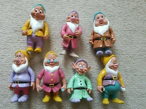 Vintage Bikin Disney 6.5" Snow White Seven Dwarfs Dwarves PVC Figures - T303 - Picture 1 of 7