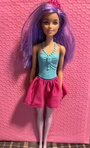 Barbie Dreamtopia 2019 Purple Hair, Permanent Aqua Top & Beads, Lilac Legs - Picture 1 of 5