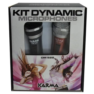 KARMA DM 522 coppia di microfoni adatti per karaoke feste parlato voce NUOVO