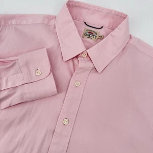 Faherty Herren Gr. M Freizeit Langarm Button Down Hemd Einfarbig Hellrosa - Bild 1 von 8