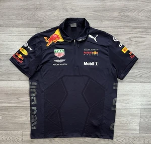 Red Bull Aston Martin Racing 2018 F1 Mens Team Polo Shirt Puma Size L - Picture 1 of 13