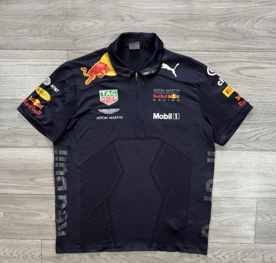 Red Bull Aston Martin Racing 2018 F1 Mens Team Polo Shirt Puma Size L - Image 1 of 4