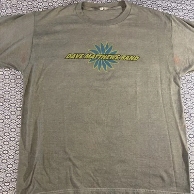  Camisa de la gira Dave Matthews Band 2001 talla grande teñida verde oliva  Foto 1 de 4