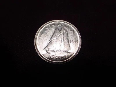 1946 CANADA SILVER 10 CENTS! - BETTER DATE HIGHER GRADE! - Image 1 of 2