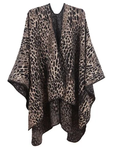 Womens Printed Shawl Wrap Fashionable Open Front Poncho Cape, Gift for Women ... - Picture 1 of 6