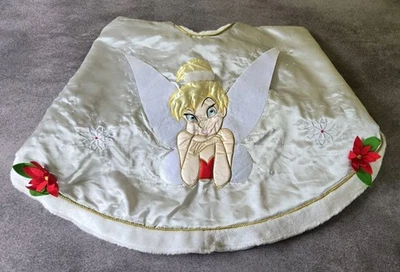 Unique Tinker Belle Christmas Tree Skirt White Cute Walt Disney Peter Pan Fur  - Image 1 of 4