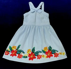 Nautica Girls’ Cotton Seersucker Sundress EUC - Size 7 - Picture 1 of 6