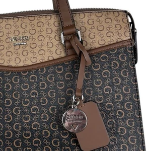 Guess Purse GG645806 BROWN Black Large 13” x 11” Dual Strap Zipper Pockets Bag - Picture 1 of 14