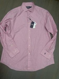 NWT Men's polo Ralph Lauren pink gingham button down 100% cotton dress shirt XXL - Picture 1 of 5