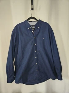 TOMMY HILFIGER Men Casual Formal Custom Fit Long Sleeve Button Down Shirt XXL - Picture 1 of 6