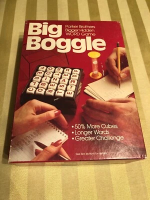Vintage 80s Parker Brothers BIG BOGGLE Hidden Word Game 0935 1983 Challenge Cube - Image 1 of 2