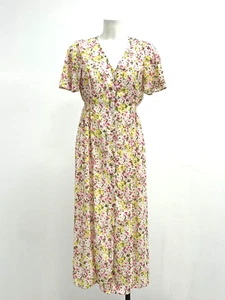 Ex M&Co Ladies V-Neck Floral Print Maxi Shirt Dress Sizes 10 12 14 16 18 20 - Picture 1 of 13