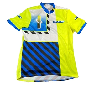 Vintage Bianchi Jersey Mens Medium Cycling Large Neon USA Biking - Picture 1 of 15