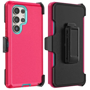 PINK For Samsung Galaxy S24 Plus/Ultra S24 FE Case Heavy Duty Cover / Belt Clip - Picture 1 of 14