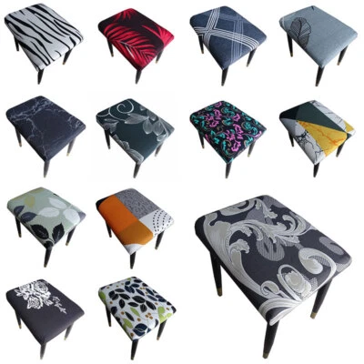 Cubierta elástica para taburete cómoda cubierta rectangular de color liso elástica η Foto 1 de 4