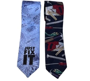 Vintage (lot Of 2) Home Improvement Tim Allen Tool Time TV Show Neck Tie - Picture 1 of 3
