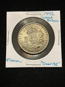 1942 Great Britain Florin Silver Coin Circulated “Jan132” - Picture 1 of 19