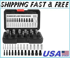 Nut and Bolt Thread Checker, 26 Male/Female Gauges - 14 Inch & 12 Metric, Thread - Picture 1 of 7