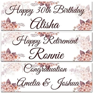 2 personalised birthday banner retirement wedding celebration party poster - Picture 1 of 2