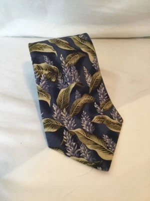 Corbata de seda multicolor Tommy Bahama para hombre con logotipo floral flor diseñador azul Foto 1 de 4