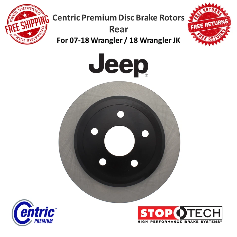 Rotor de freno de disco StopTech Centric Premium flotante trasero para Jeep Wrangler 07-18 Foto 1 de 4