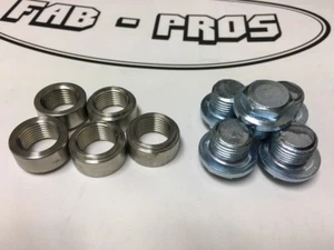 304 STAINLESS O2 OXYGEN SENSOR BUNG M18 *STEPPED 5-Pack 02 Bungs + 5 steel plugs - Picture 1 of 4